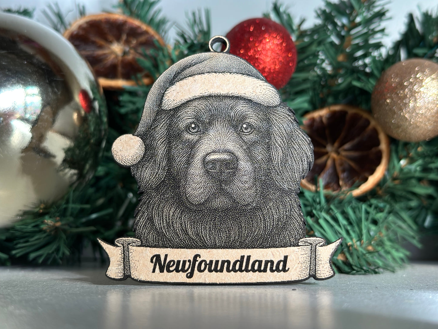 Newfoundland - Personalisable Christmas Tree Decoration Bauble Ornament Dog Gift