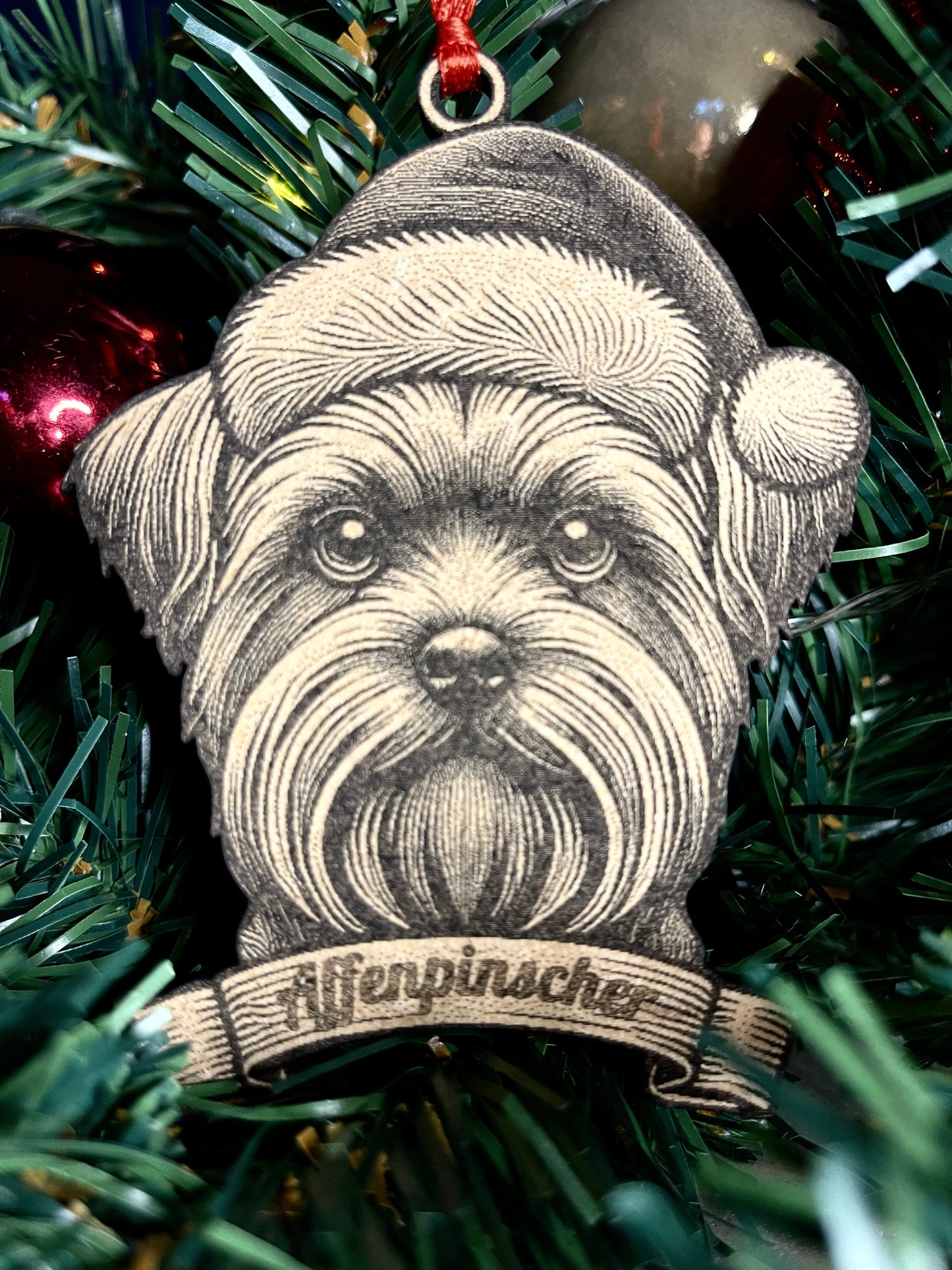 Affenpinscher - Personalisable Christmas Tree Decoration Bauble Ornament Dog Gift