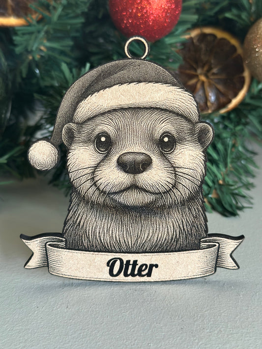 Otter - Personalisable Christmas Tree Decoration Bauble Ornament Wildlife Gift