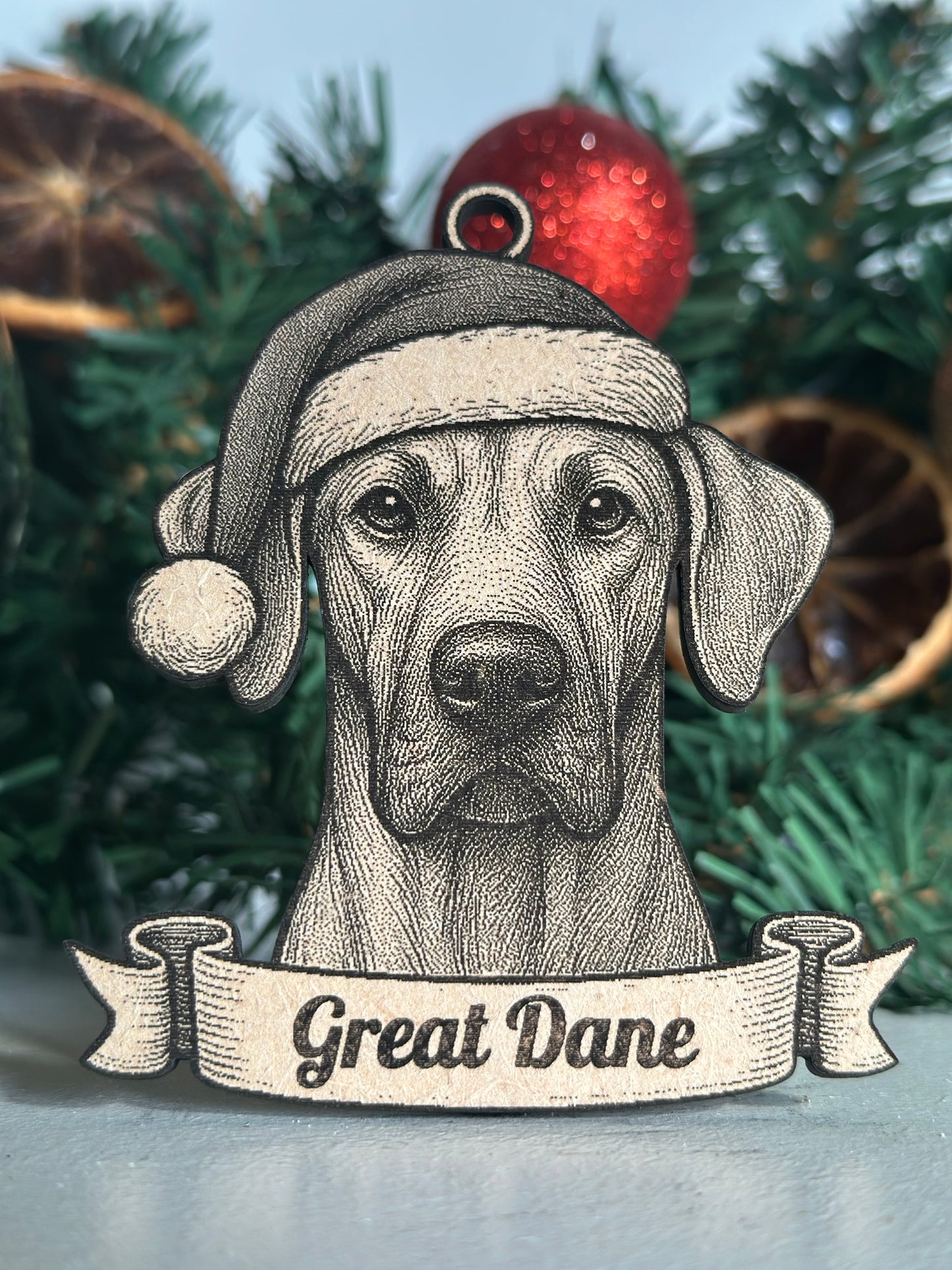 Great Dane - Personalisable Christmas Tree Decoration Bauble Ornament Dog Gift
